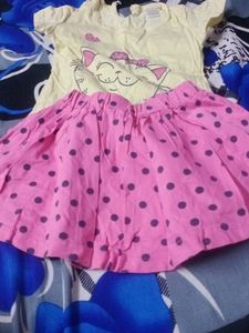 1 to 3 Years Girl Dress Skirt and T-shirt