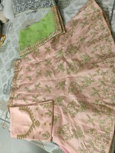 Beautiful Peach Lehenga Choli Set