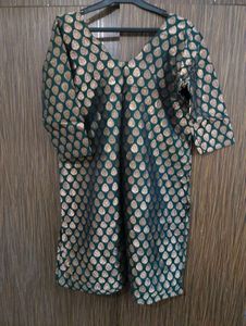pure silk banarasi kurti,skirt