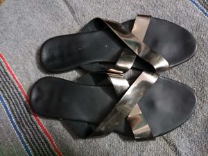 Stylish Black & silver Flat Sandals