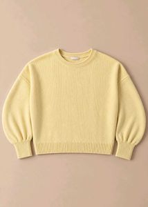 PASTEL YELLOW OVERSIZED KNIT SWEATER