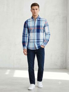Men's Plaid Button-Down Shirt