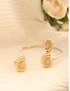 Ammonite Bangle Bracelet and Ring Combo