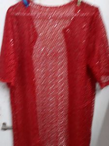 Sparkly Red Lace Kimono Top