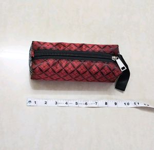 🆕️ Pencil Pouch (Red-Grey Rexine-Leather)