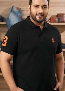 Men's Black  5xl Polo T-Shirt