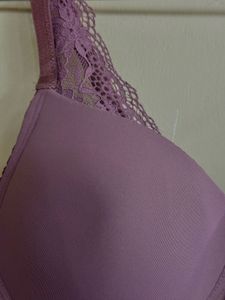 Lace Trimmed Purple Bra