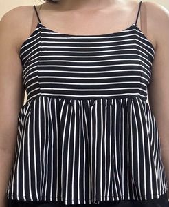 Red Cami Top with White Trim and black &amp; whit