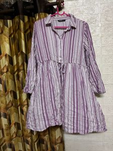 Purple Striped Tunic Top
