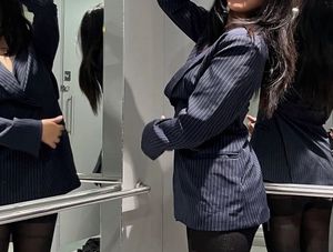 Navy blue blazer dress