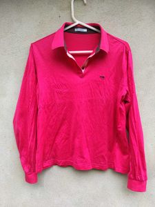 Vintage PATLong Sleeve Pink Polo Shirt