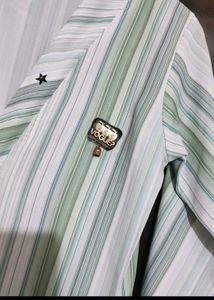 Light Olive &amp; Grey Striped Co-Ords Set For 30 Bust