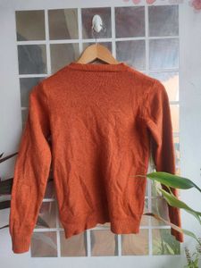 Cozy Orange Cable Knit Sweater