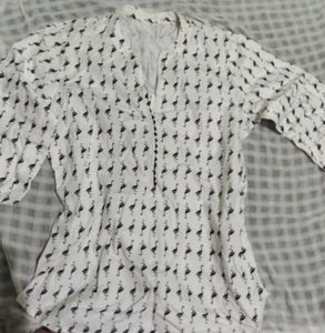 Chic Flamingo Print Kurta Tunic