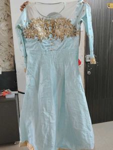Stunning Sky Blue Embroidered Gown