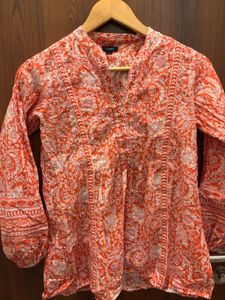 Beautiful Red Block Print Kurta