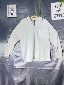 Cream Long Sleeve Collared Shirt