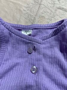 Cute Purple Button Tank Top