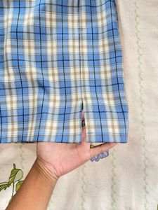 Blue Plaid Mini Skirt