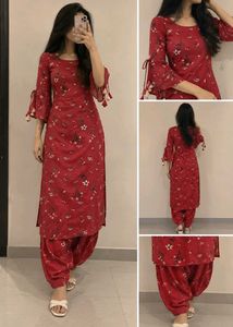 Red Floral Salwar Kameez