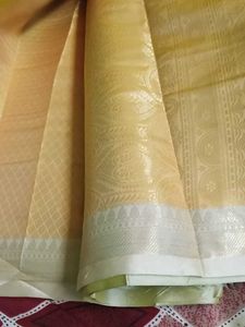lime green soft Silk Saree with Intricate Border
