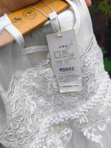 White Pearl &amp; Lace Princess Party Dress