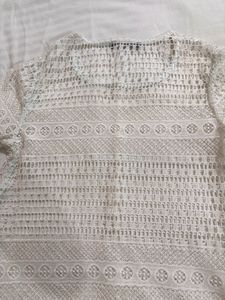 White Lace Cropped Top