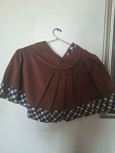 Adorable Brown Skirt with Floral Detail