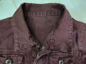 Wine denin jacket