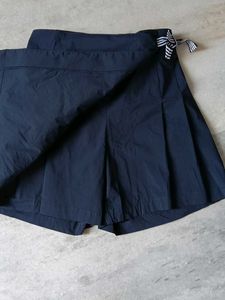 Daks Navy Blue Wrap Skirt with Tie Detail