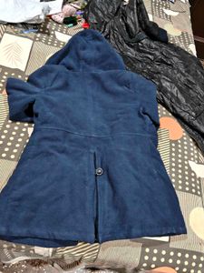 Blue Hooded Coat with winter sweater free