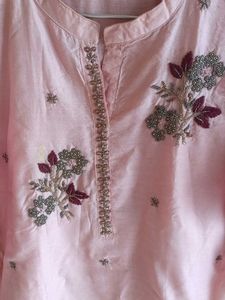 Price Dropped !! Pink Embroidered Kurta