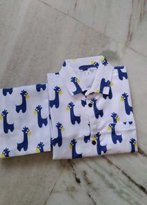 Giraffe Print Shirt Bottom Set