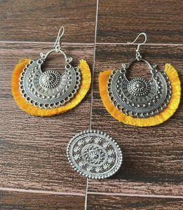 Boho Jhumka Earrings and  ring