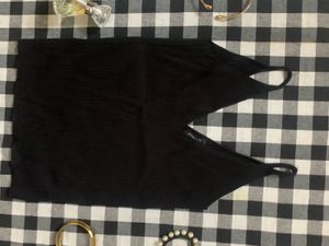 Sleek Black V-Neck Camisole Top