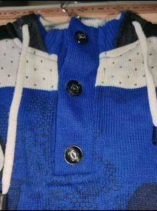 Boys Winter Sweater | Blue &amp; White | Full Sleeves