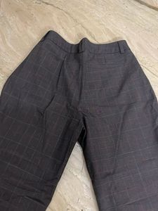 Classic Plaid Wide Leg Trousers