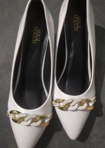 SHUZ TOUCH Pointed Toe Embellished Slim Pumps