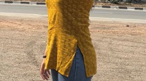 Yellow Floral Print Kurta