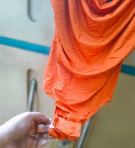 Orange Cowl Neck Bodysuit