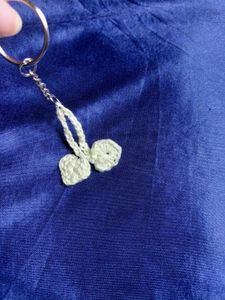 Crochet hearts bag charm and keychain