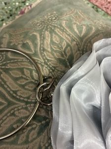 Gray Rose Clutch Bag