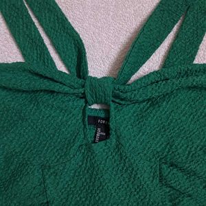 Y2k Emerald Keyhole Halter Crop Top