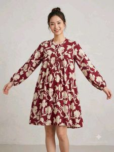Boho Floral Print A-Line Dress