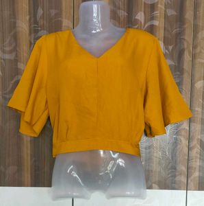 Mustard Flared Sleeve Top