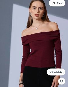 Maroon Off-Shoulder Top
