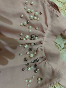 Elegant Pearl Embellished Halter Top