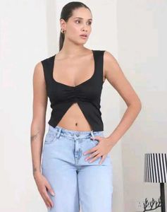 Shein Sleeveless Black Crop Top
