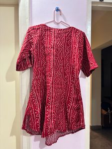 Vibrant Red Ethnic short Kurti