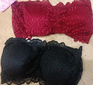 Lace Bandeau Bra Set